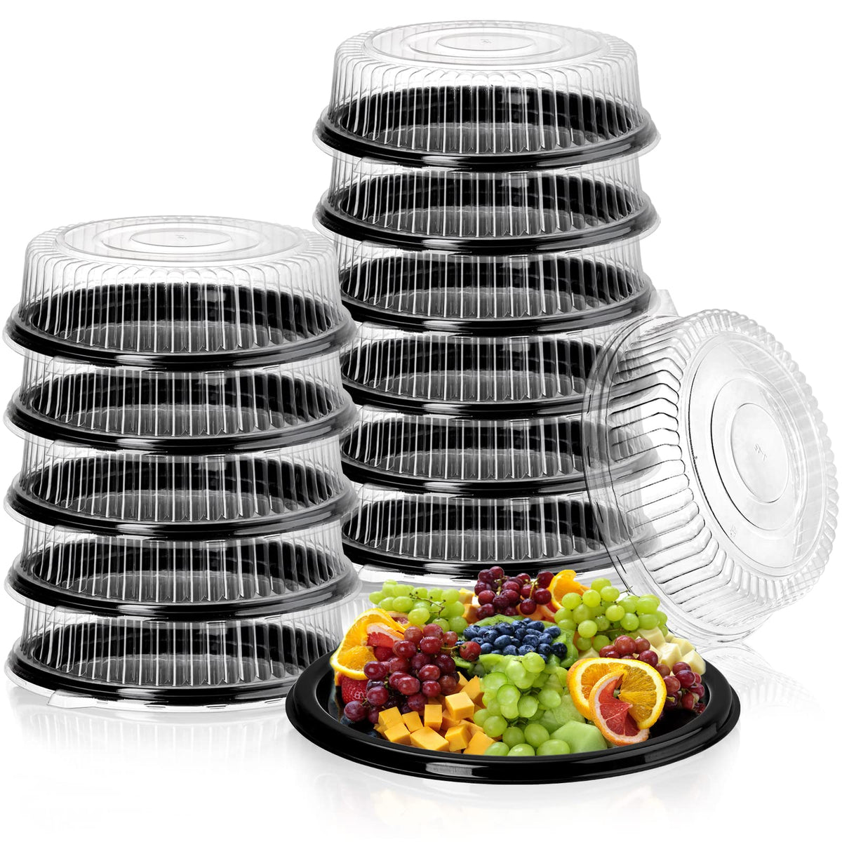 Frcctre 12-pack trays with clear lids for organized presentation.