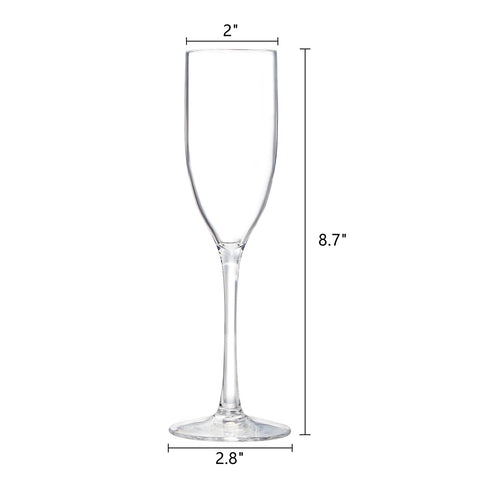 Frcctre clear stemmed plastic champagne glasses
