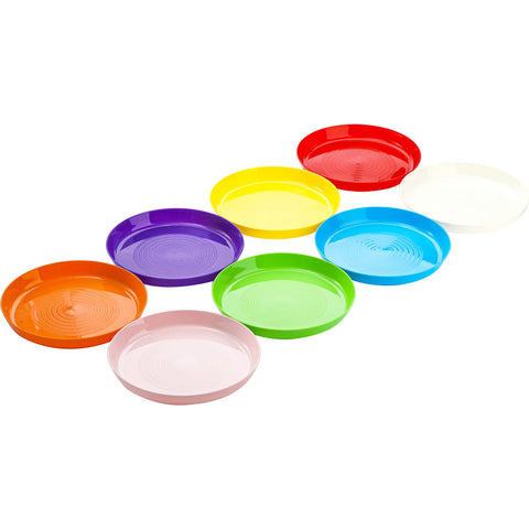 Frcctre kids plates shown in a stack to save kitchen space