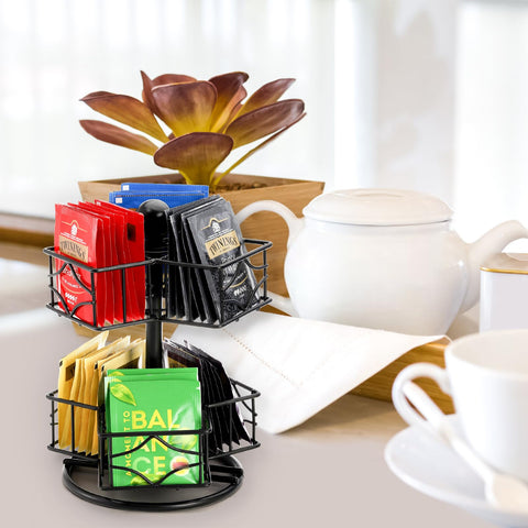 Frcctre cabinet-friendly tea organizer keeps bags sorted and accessible