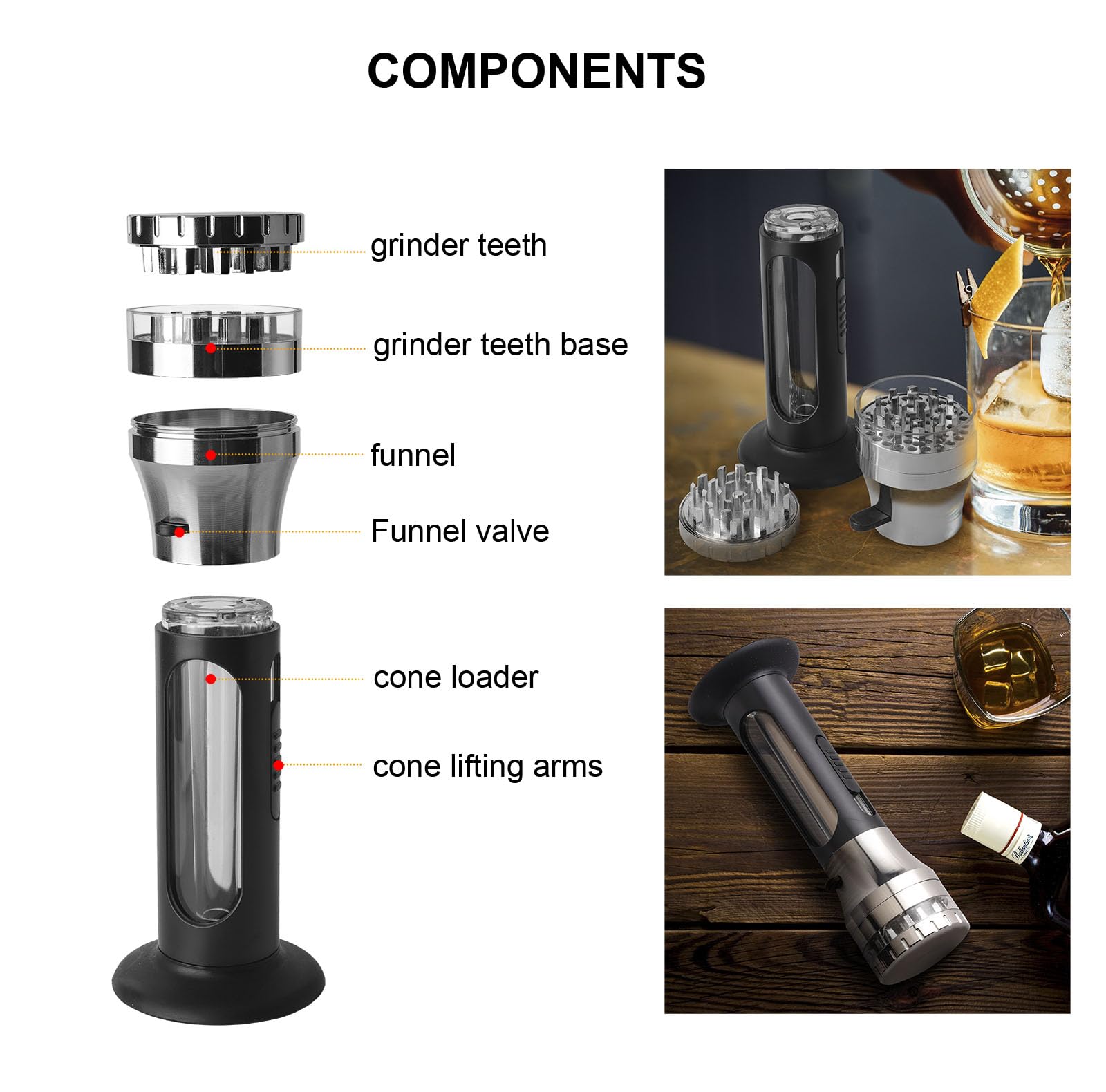 Free Boy cone filler pin switch controls fill amount and reduces waste.