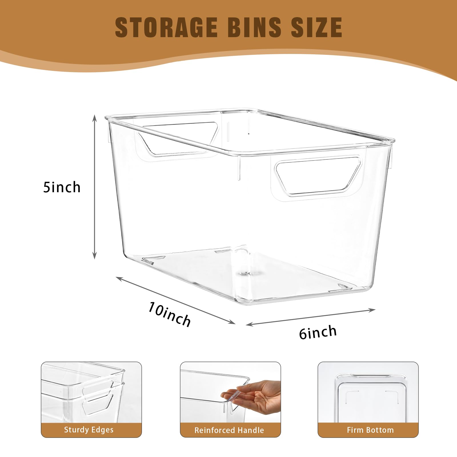 Freebat clear acrylic storage bin for fridge enhances visibility and quick access.