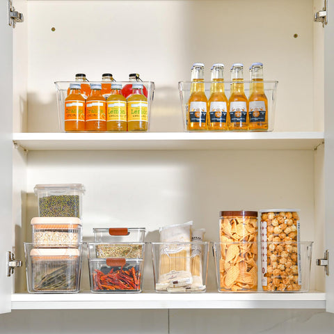 Freebat kitchen counter storage bins enhance organization and cleanability.