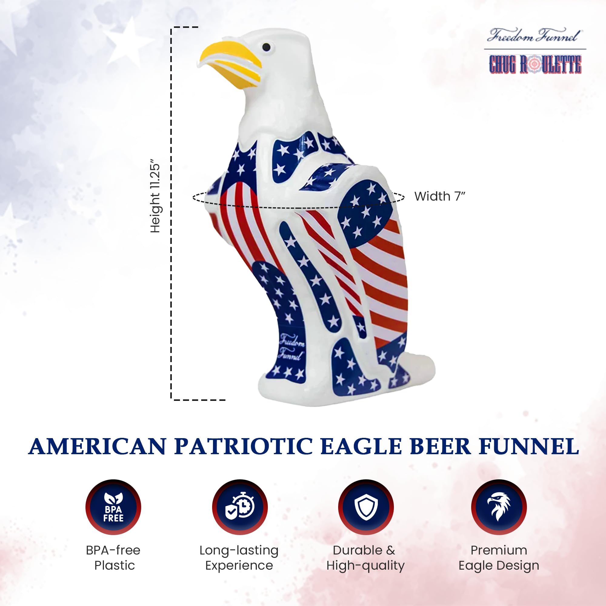 Freedom Funnel shows 60oz capacity for large gatherings