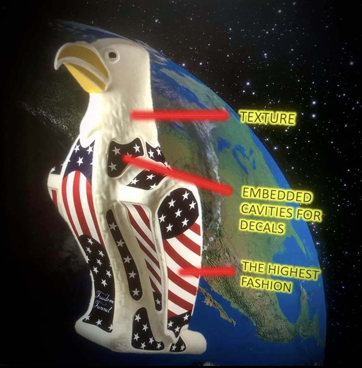 Freedom Funnel features American flag decal for outdoor use