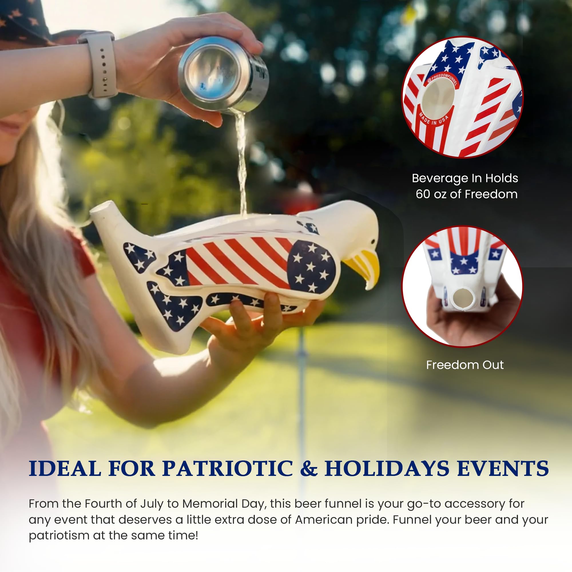 Freedom Funnel BPA-free durable plastic for celebrations and easy cleaning