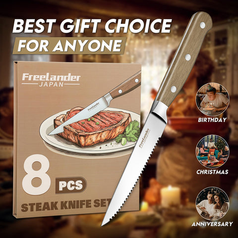 Freelander elegant gift steak knives image suitable for gifting on holidays