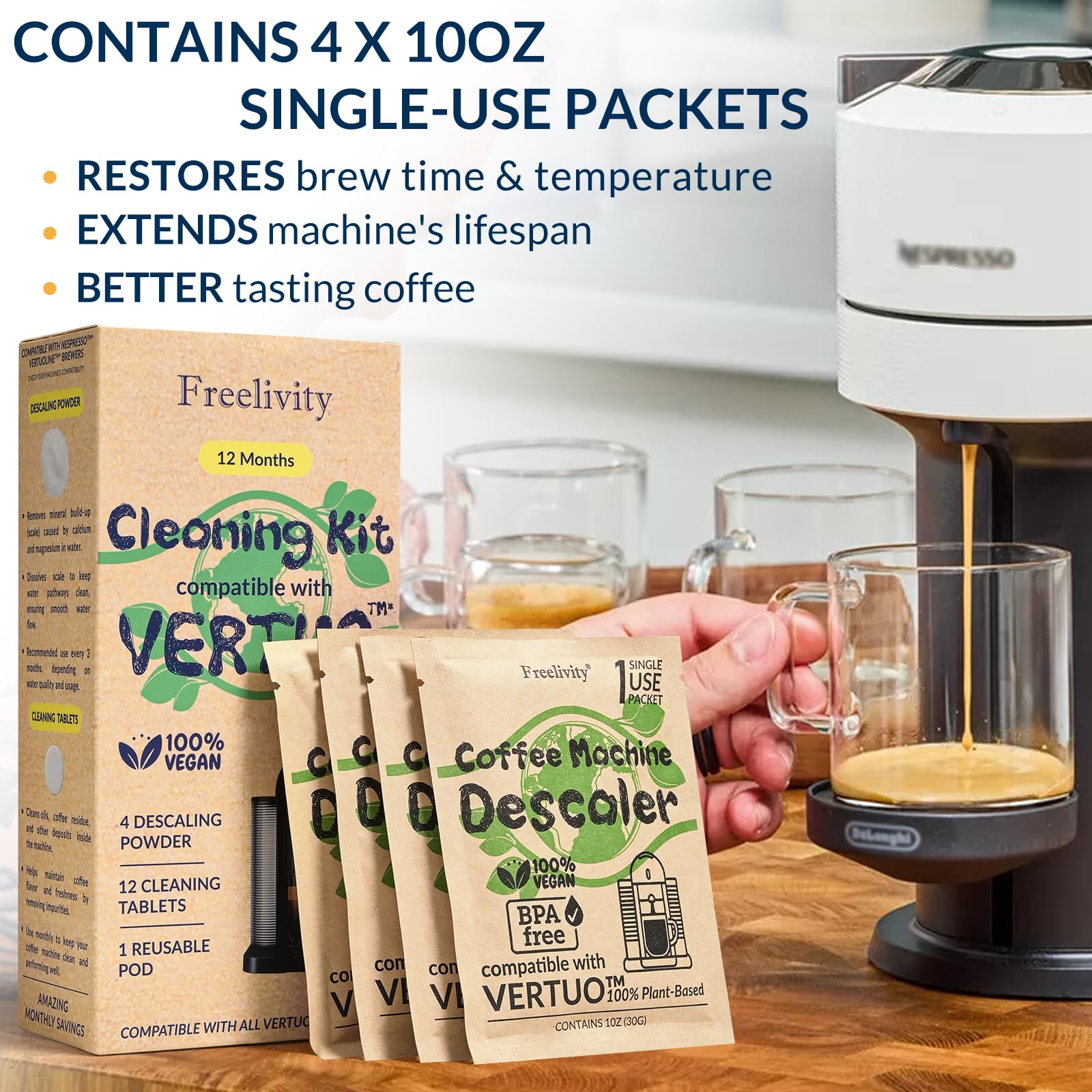 Freelivity eco-friendly packaging highlighting plastic-free, minimal-waste kit.