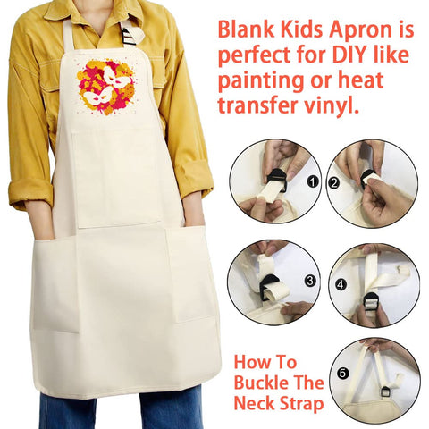 FreeNFond apron care tip showing washing and air drying guidance