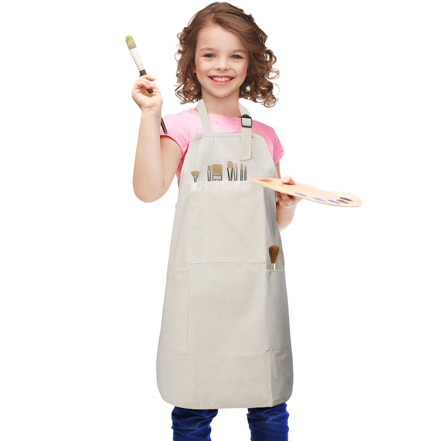 FreeNFond kids apron with four pockets centered for quick tool access during baking