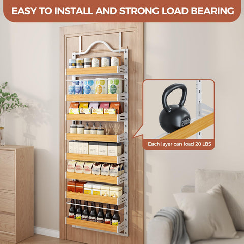 Freexployer 8-tier adjustable shelves maximize usable pantry space.