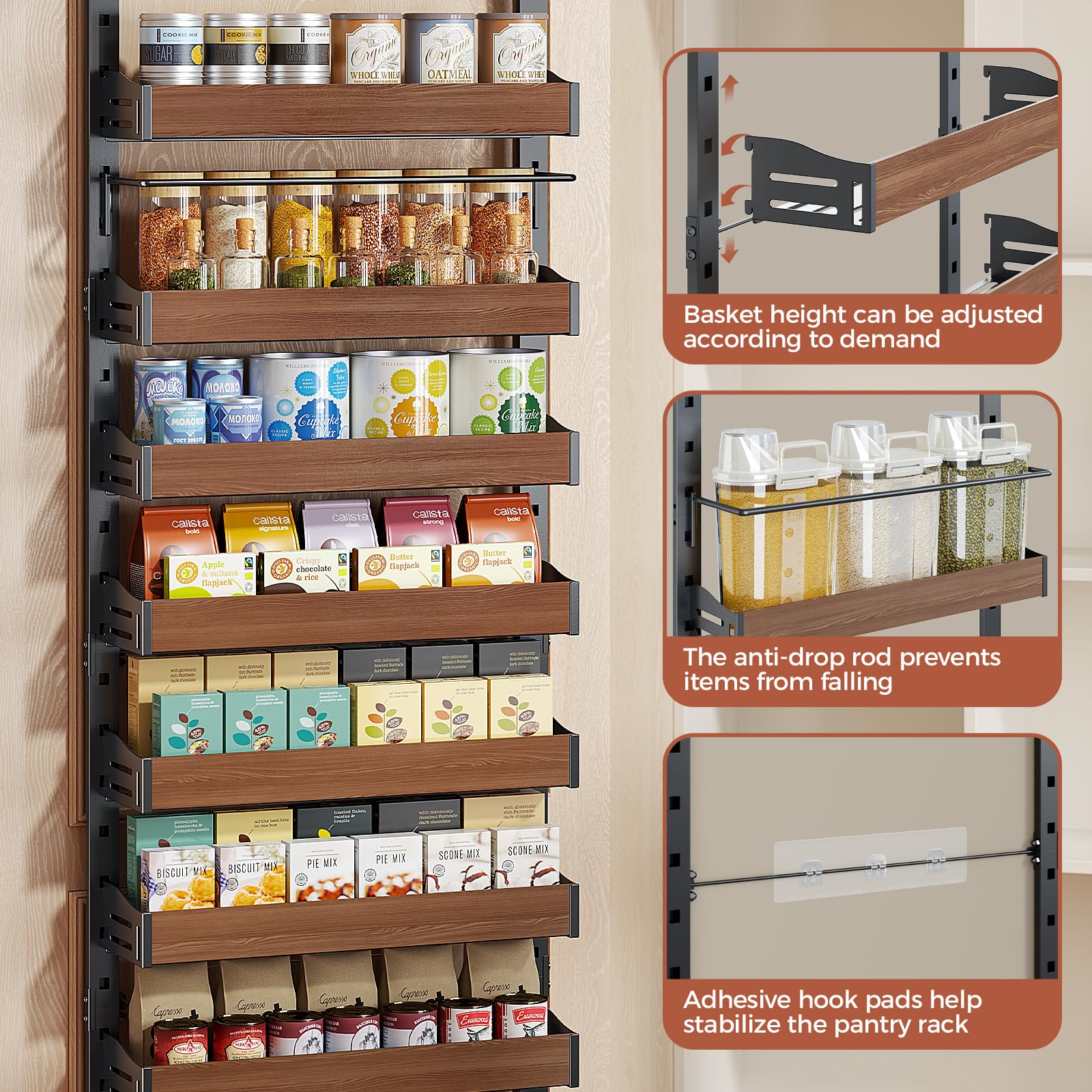 Freexployer heavy-duty anti-rust steel design supports up to 20 pounds per basket.
