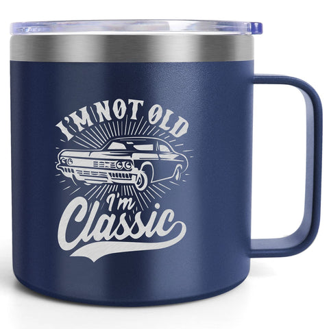 Frerdui father gift tumbler with handle and lid for convenient daily use.