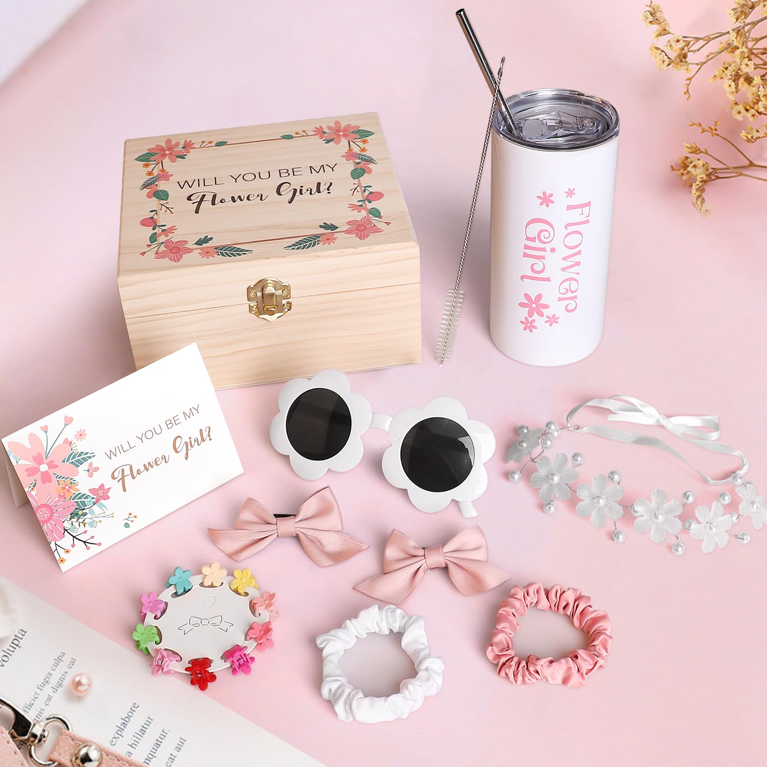 Frerdui Bows clips brighten hairstyles with pink and white accents