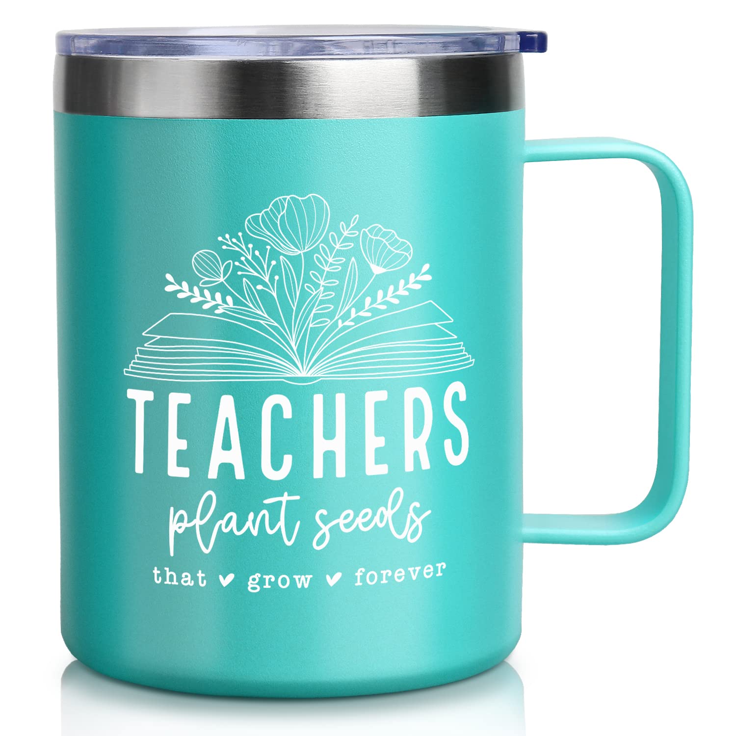 Frerdui teacher tumbler with lid for easy, leak-free sipping at school.