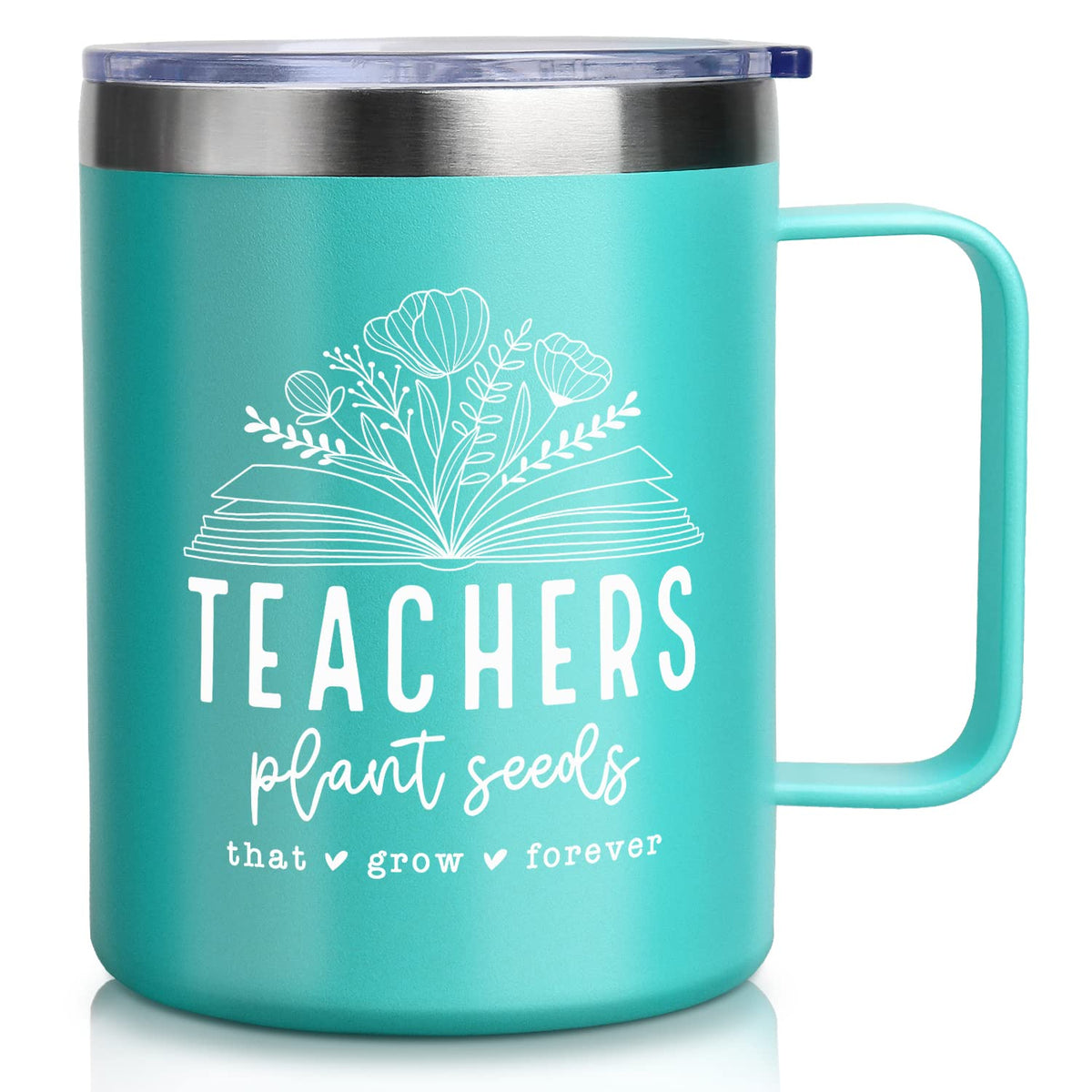 Frerdui teacher tumbler with lid for easy, leak-free sipping at school.