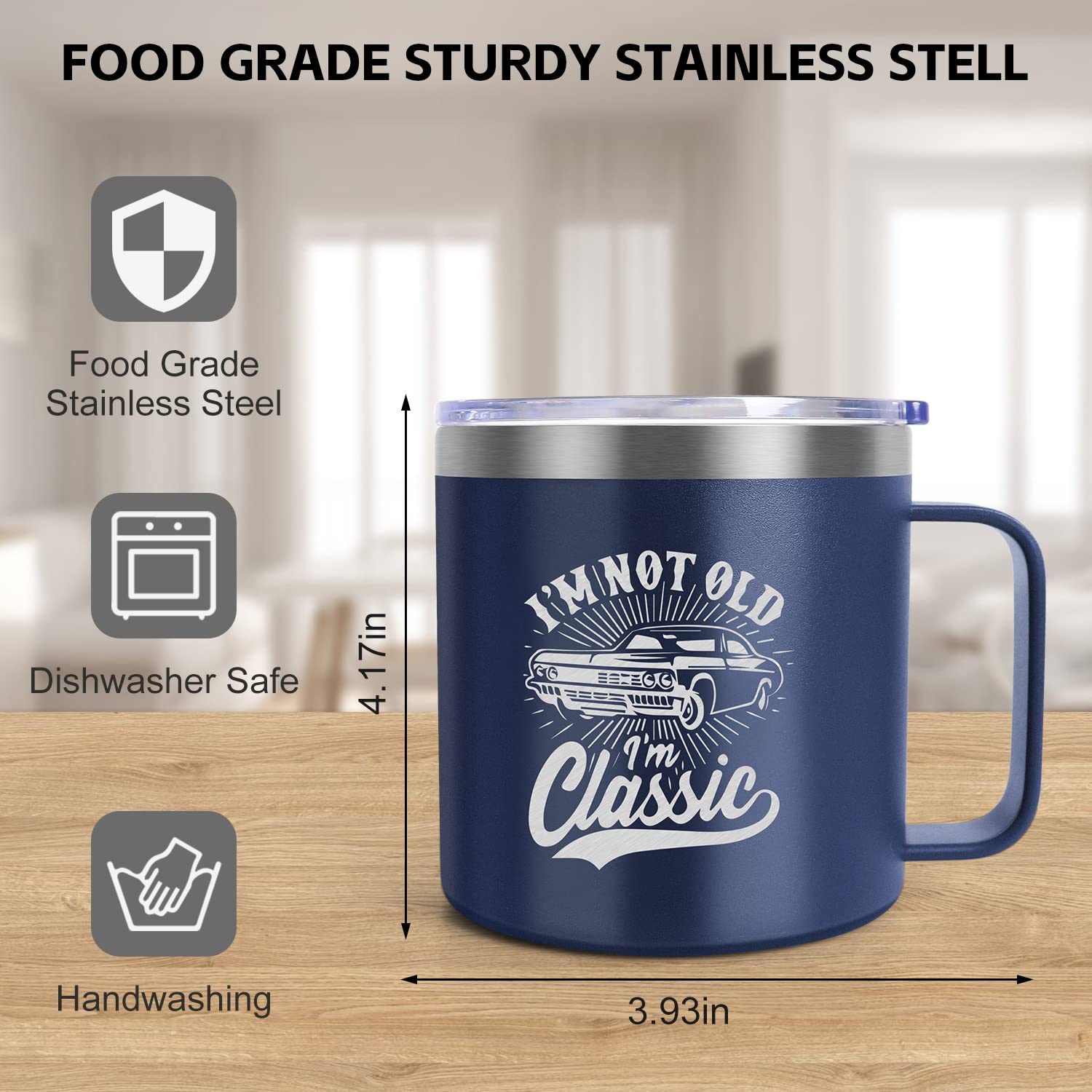 Frerdui vacuum insulation keeps beverages hot or cold for hours.