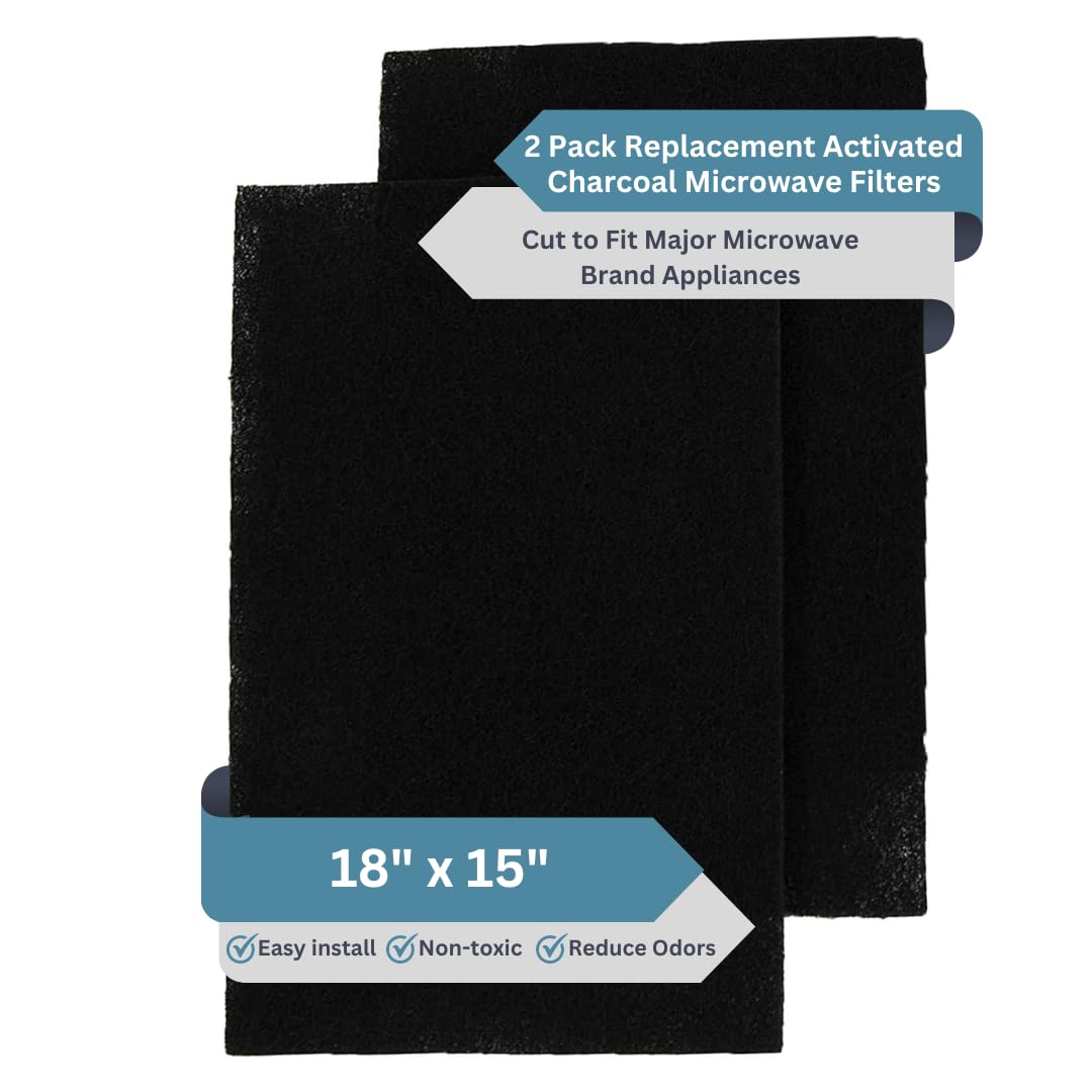Fresh Headquarters two-pack charcoal microwave filter for universal fit and odor control