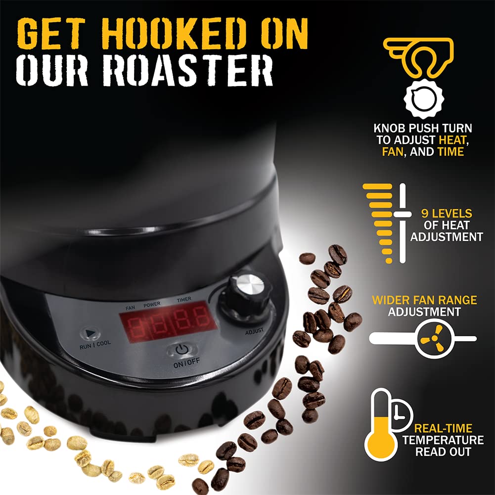 Fresh Roast SR800 control panel with intuitive roasting controls.