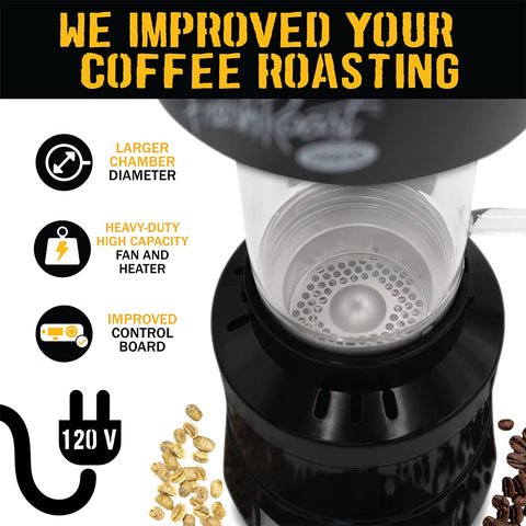 Fresh Roast SR800 convection fan promoting even roasting aroma.
