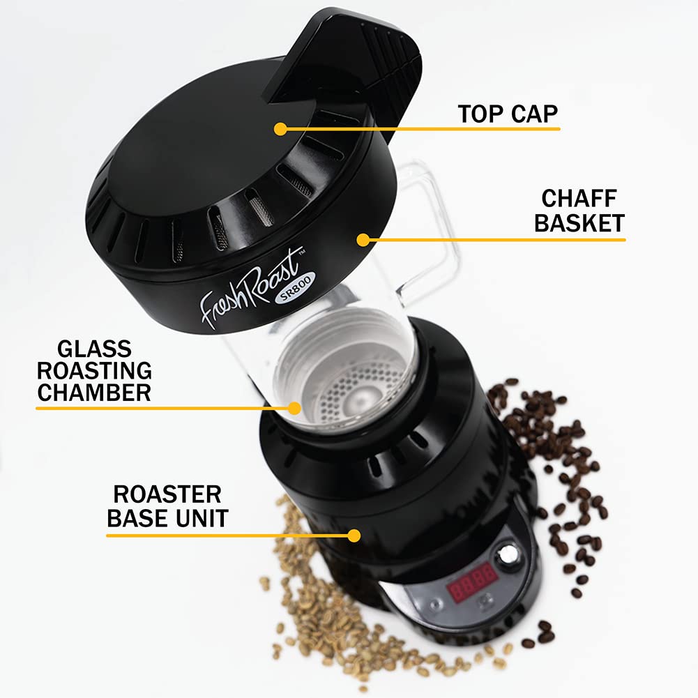 Fresh Roast SR800 nine-level settings for customizable roast profiles.