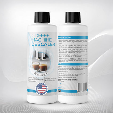 FreshFlow descaling bottle pour demonstrates easy flush to remove mineral buildup