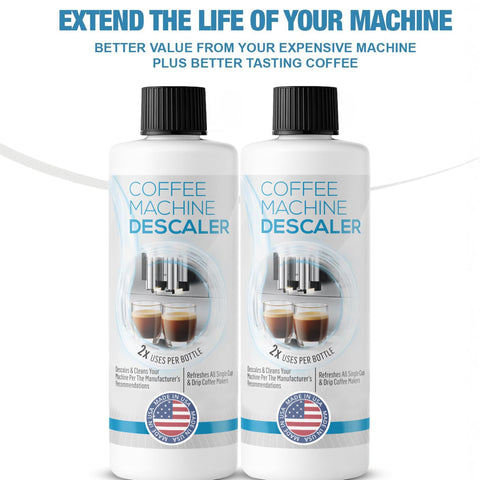 FreshFlow descaling solution machine compatibility image highlights universal brand support