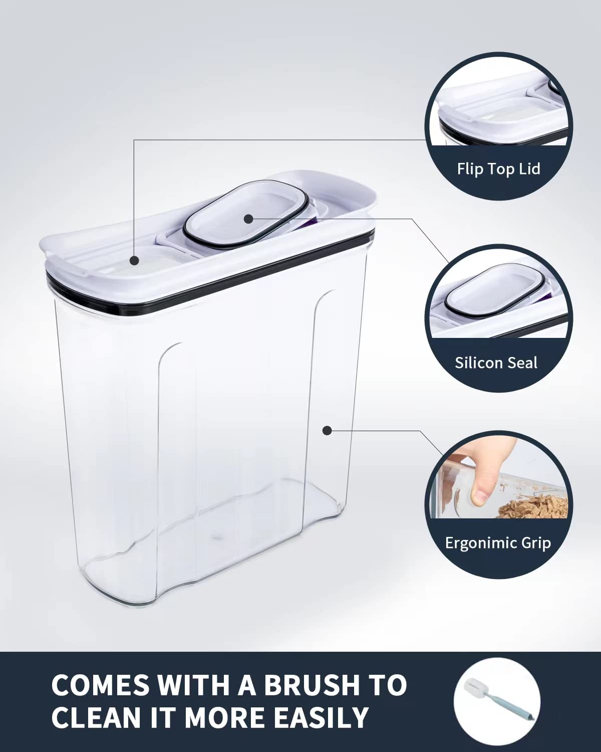 FreshKeeper cleaning brush included makes quick cleaning without a dishwasher.