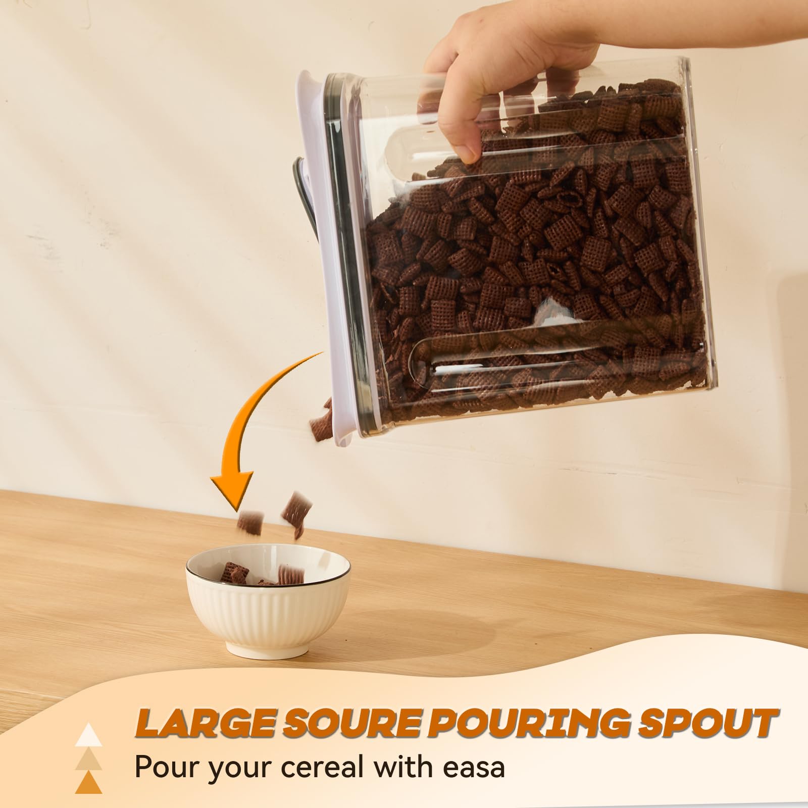 FreshKeeper transparent pantry containers show contents at a glance for quick meal planning.