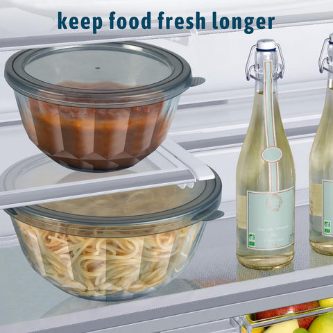 Freshmage 1.6-quart glass bowl highlights sturdy thick glass construction.