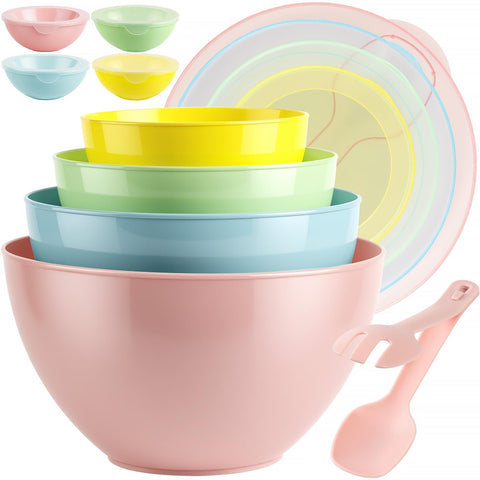 Freshmage 16-piece mixing bowls with lids for easy prep and storage.