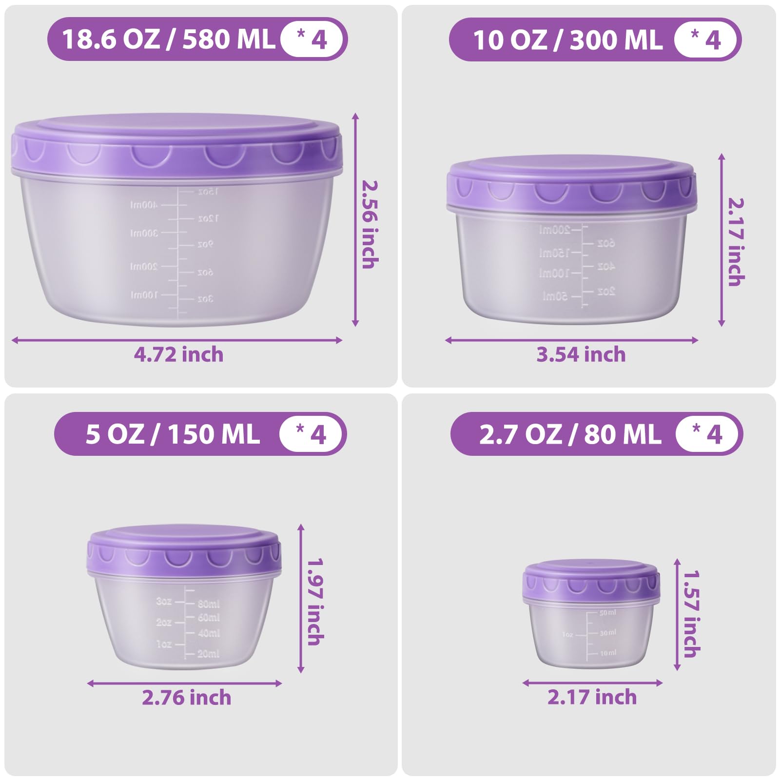 Freshmage 18-6oz meal prep containers ideal for portioned lunches