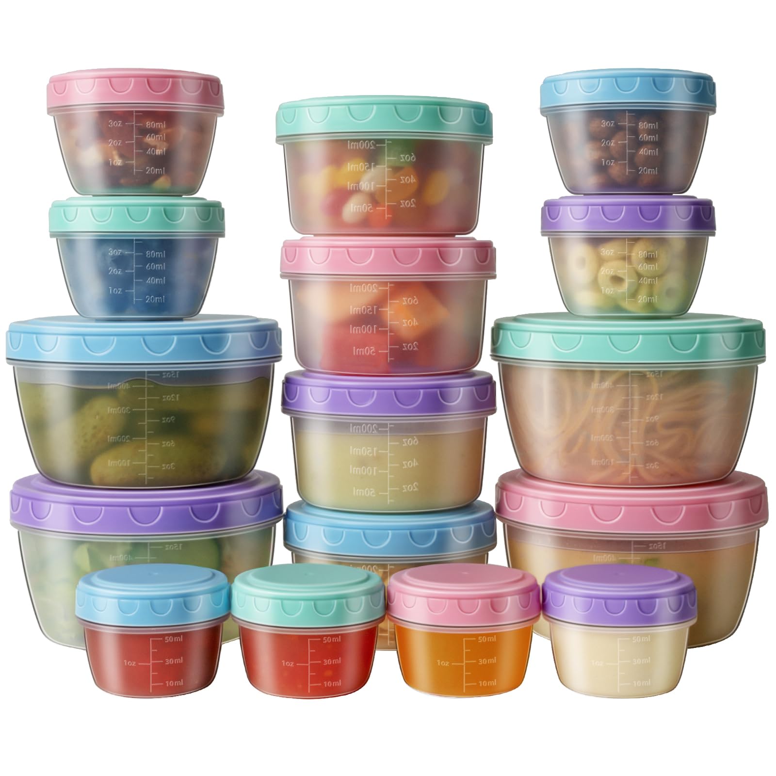 Freshmage 32-piece freezer set with leakproof lids for on the go meals