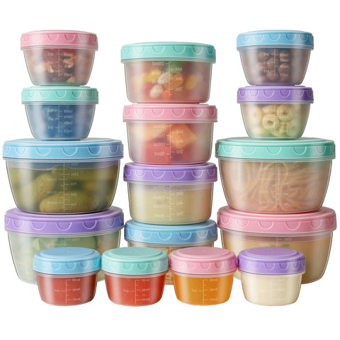 Freshmage 32-piece freezer set with leakproof lids for on the go meals
