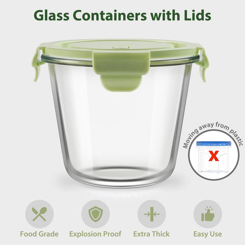 Freshmage four-pack 3-cup glass containers ideal for bulk meal prep