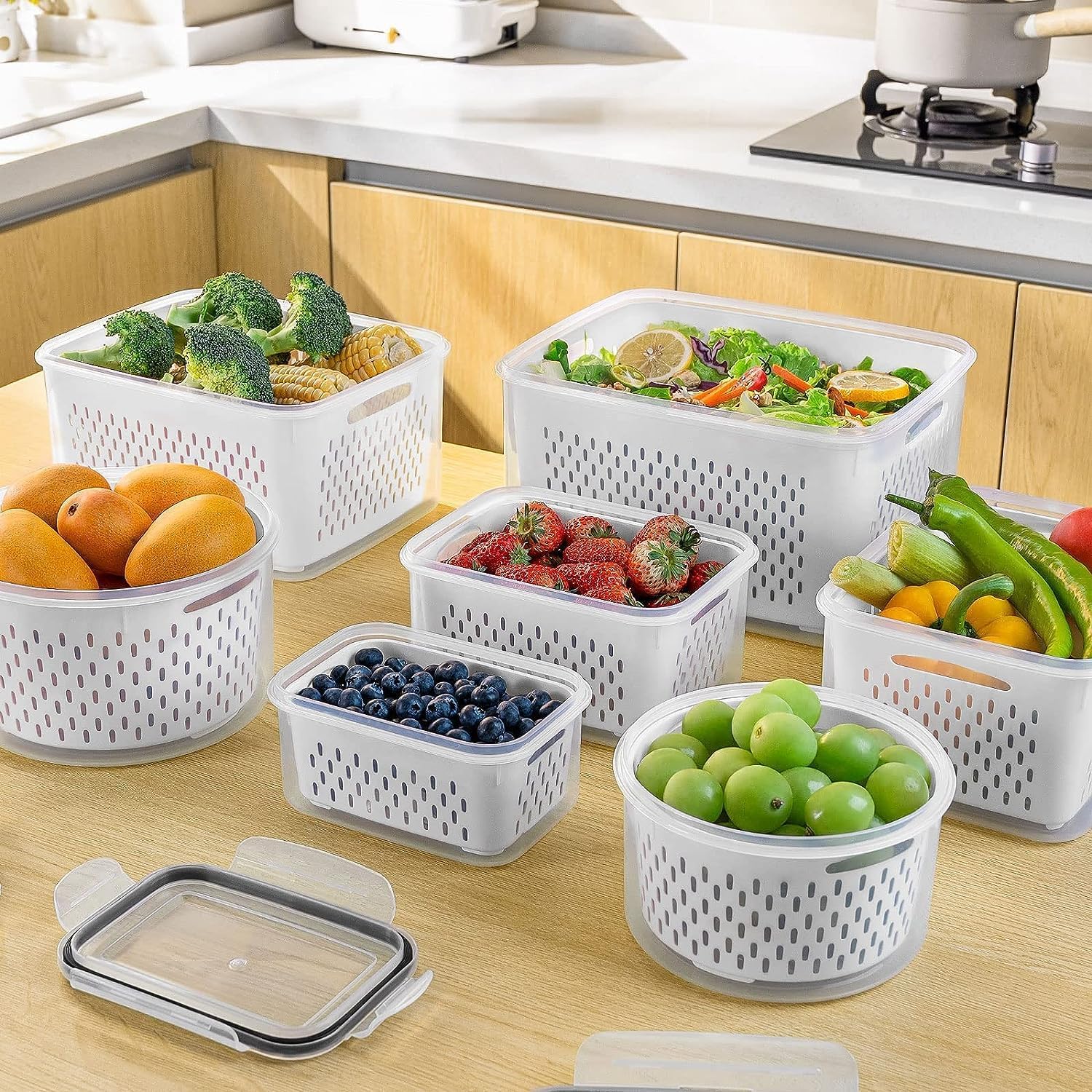 Freshmage BPA-free PP material ensures safe, durable storage for produce.