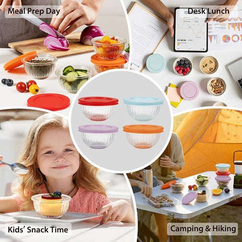 Freshmage durable glass bowls with lids for everyday use.
