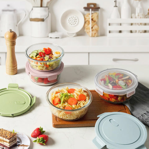 Freshmage freezer-safe glass containers ideal for freezing and thawing leftovers.