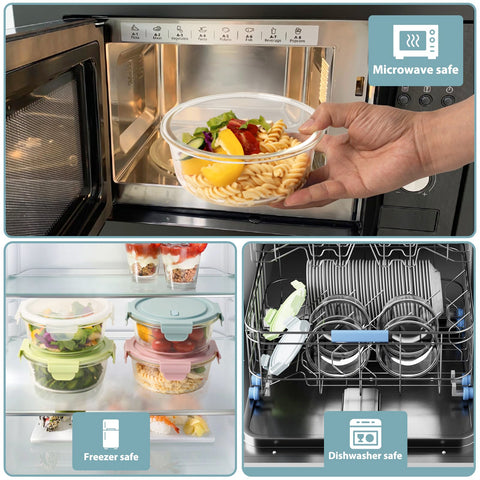 Freshmage fridge-freezer-microwave-safe glass container for easy reheating.