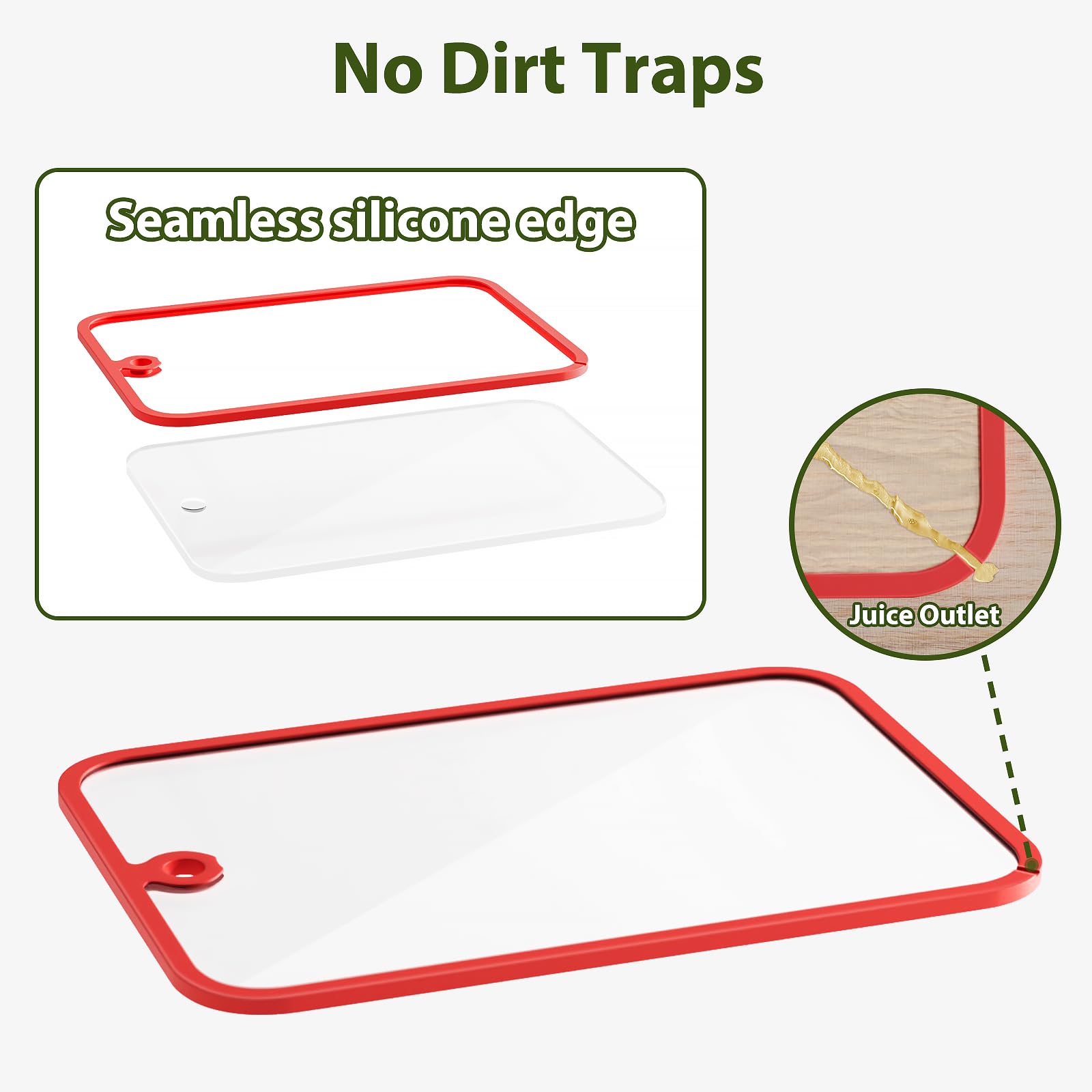 Freshmage glass cutting board with non-slip edge stays steady during chopping