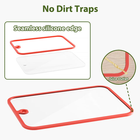 Freshmage glass cutting board with non-slip edge stays steady during chopping
