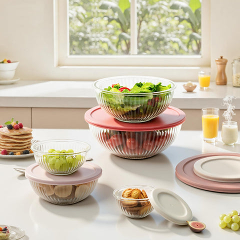 Freshmage 2.1 qt bowl with lid handles larger salads and marinating.