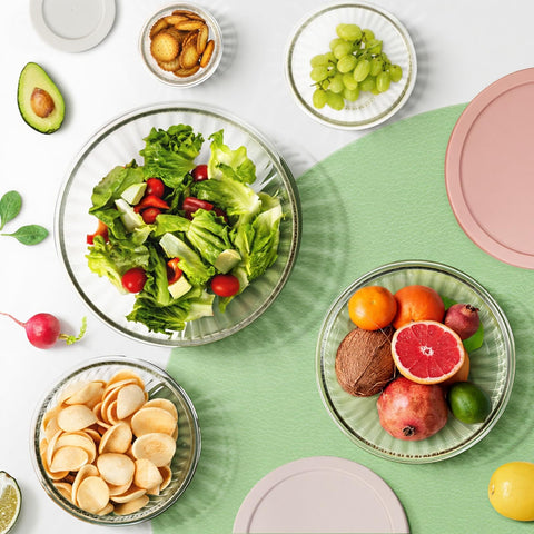 Freshmage 3.7 qt bowl with lid supports big mixes and family meals.