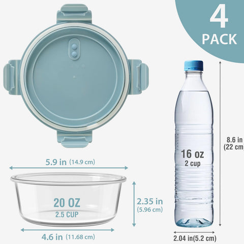 Freshmage round 2.5-cup glass container perfect for leftovers and soups.
