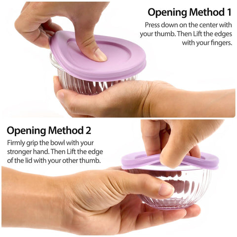 Freshmage bowls for snacks, dips, and nuts with lids.