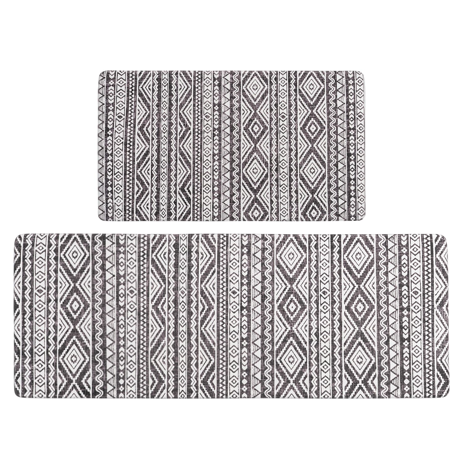 FreshMint anti-fatigue kitchen mats 2pc set front view for comfortable standing.