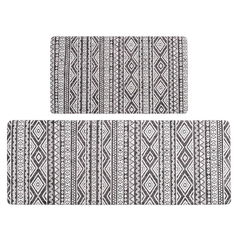 FreshMint anti-fatigue kitchen mats 2pc set front view for comfortable standing.