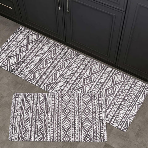 FreshMint boho kitchen mat in Moroccan print (30x17) adds stylish flair.