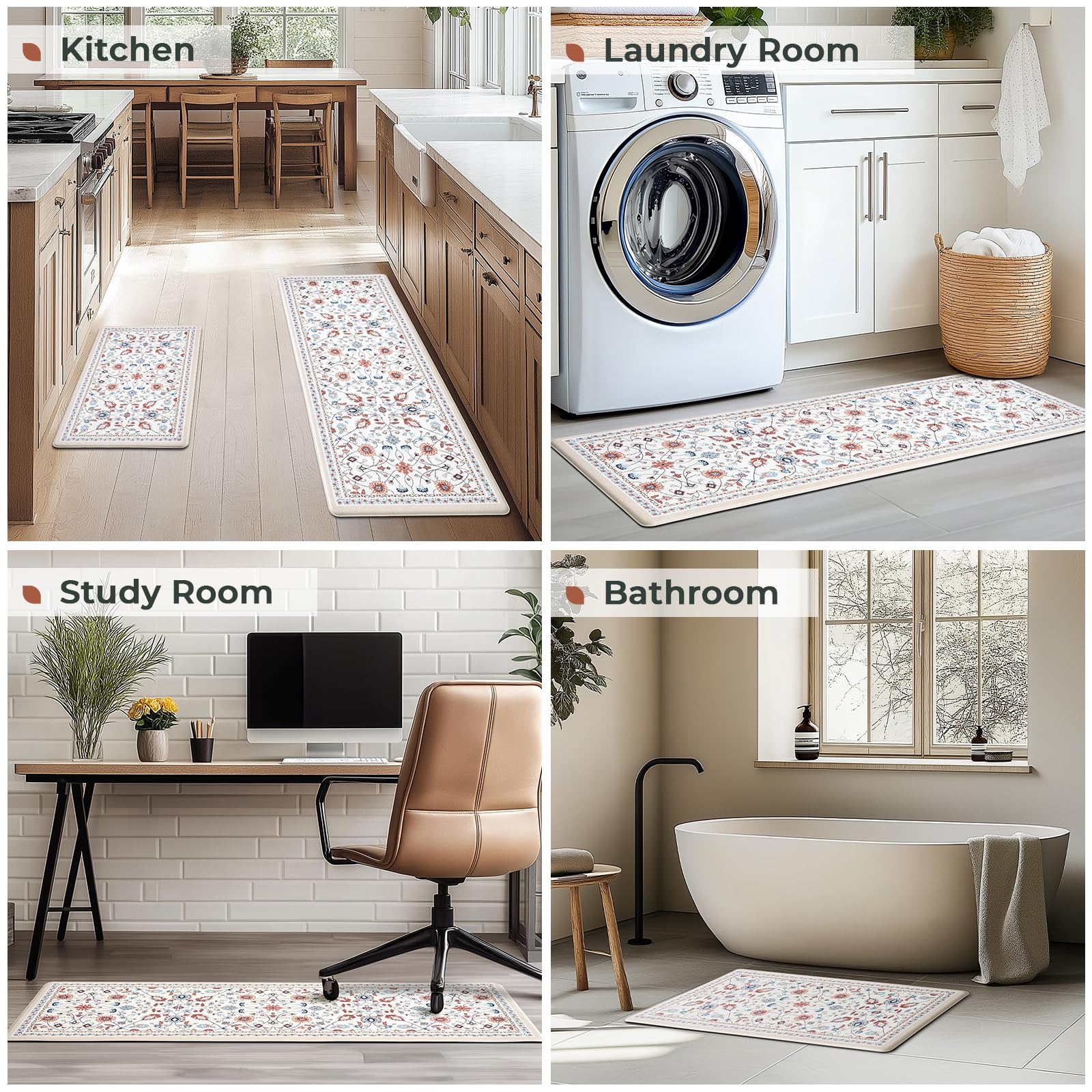 FreshMint compact 17x30 mat fits snugly by the sink or stove.