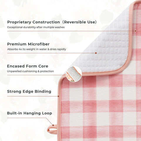 FRESHMINT dish drying mat with fruit pattern adds color and surface protection
